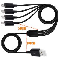 1.5M USB 2.0 Type A Male To 4 3 Micro USB Male Splitter Y Charging Date Cable Cord For Huawei Samsung Xiaomi Mobile Laptop Bank