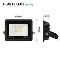 LED Floodlight PIR Motion Sensor 220V 10W 20W 30W 50W 100W Cold Warm White Reflector Waterproof IP66 Outdoor Induction Lighting