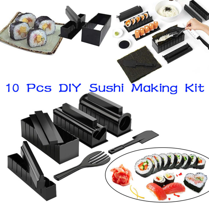 Wishome DIY 10 In 1 Manual Sushi Maker Kit 10pcs Rice Roll Mold Kitchen Chef  Set Mould Roller Cutter Sushi Making Tools - Buy Wishome DIY 10 In 1 Manual Sushi  Maker