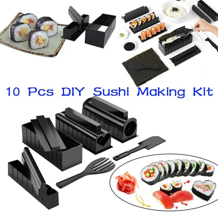 10Pcs/Set DIY Sushi Making Kit Roll Sushi Maker Rice Roll Mold