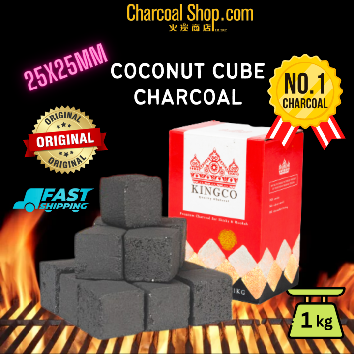 CHARCOAL BBQ ARANG KAYU 火炭 (Kingco Premium Coconut Cube Charcoal