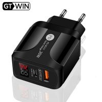 GTWIN QC4.0 QC3.0 20W USB C Phone Charger LED Display Type C Fast Charge Portable Adapter For iPhone 13 12Pro iPad Huawei Xiaomi Car Chargers