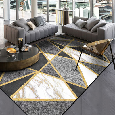 Modern Geometric Marble Pattern Printed European Style Carpet Soft Carpets For Living Room Anti-slip Rug Floor Mat Doormat