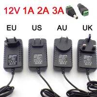 อะแดปเตอร์3000MA 2000Ma 3A 1A AC DC 12V แหล่งจ่ายไฟ EU เครื่องชาร์จติดผนังปลั๊ก UK AU US ขนาด5.5*2.5มม. สำหรับแถบไฟ Led ไฟ DC ตัวผู้และตัวเมีย