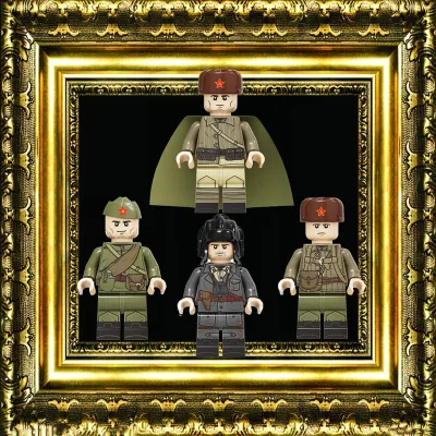 MOC สงครามโลกครั้งที่สองสหภาพโซเวียตทหารของขวัญวันเกิดของเล่นสำหรับเด็ก DIY อาคารบล็อก Minifigures อิฐ