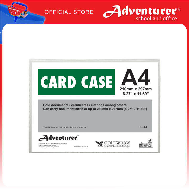 Adventurer Card Case, A4 Size 8.27" x 11.69" Lazada PH