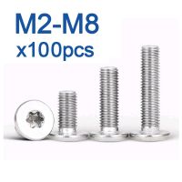 100pcs/lot 304 Stainless Steel CM Six-Lobe Torx Ultra Thin Super Low Flat Wafer Head Screw Bolt M1.6 M2 M2.5 M3 M4 M5 M6 M8