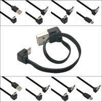 Double Angle 0.1m 0.2m Micro USB Cable USB Extension A Type Male to V8 UP Down 90 Degree Soft Charging DataCord 0.3m 0.5m 1m