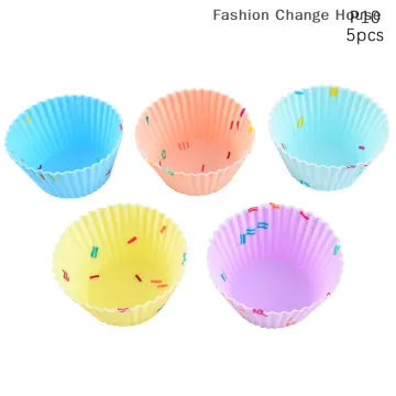 9pcs/Set Silicone Cake Mold Round Shaped Muffin Cupcake Baking