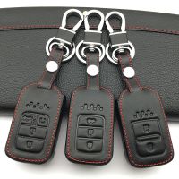 ❀⊙ 2017 Super quality Car Key Shell Cover Leather Smart Case Key for Honda Fit Hr-V Civic Protection accort 3 buttons protect shell