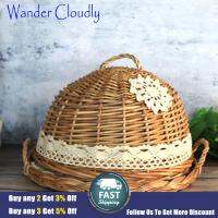 Wander Cloudly Food มีฝาปิดและถาดเสิร์ฟอาหารจานที่วางสบู่ถักเก้าอี้หวายน้ำหนักเบา30CX20cm พร้อมที่จับ