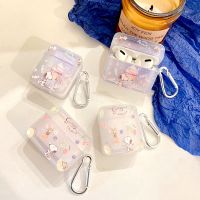 เคส Pro2 Airpods ลายไม้สนูปปี้ลายไม้ไอศกรีมกรอบนิ่มพร้อมหัวเข็มขัดสำหรับ Airpods 1 2 3 Pro ฝาครอบป้องกันหูฟังบลูทูธกันกระแทกสำหรับ Apple ชุดหูฟัง iPhone เคสสำหรับ Airpods 1st 2nd 3rd เคส4th เจน