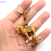 ?【Lowest price】SUTAI พวงกุญแจรูปช้างน่ารักสลักกุญแจจี้นำโชครูปสัตว์3D สลักรูปช้างเหมือนจริงพวงกุญแจเครื่องประดับสำหรับใส่กุญแจ