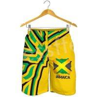 Tessffel 3DPrint NewFashion Country Flag Jamaica Lion Emblem Retro ฤดูร้อนกางเกงขาสั้นผู้ชาย/ผู้หญิง Harajuku Unisex Beach Sweatpants No.4??