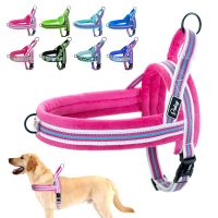 【FCL】¤☂ Dog Harness Soft Padded No Pull Reflective Harnesses Adjustable Small Medium Large Dogs Bulldog