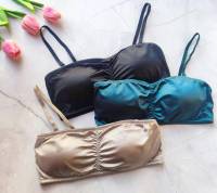 สินค้าพร้อมส่งจากไทย?Angle Bra?(A708) บราสายเดียว 3 ตะขอหลัง สายปรับ-ถอดได้ สีเมทัลลิคสวย