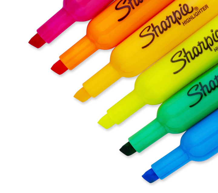 SHARPIE Highlighter Tank Style Smear Guard Accent Fluorescent Colours