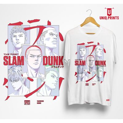 ข้อเสนอพิเศษ tshirt เสื้อยืดแขนสั้นลําลอง ทรงหลวม พิมพ์ลายกราฟฟิคอนิเมะ SHOHOKU Slam Dunk พลัสไซซ์ มีสีดํา สีขาว(S-5XL)S-5XL
