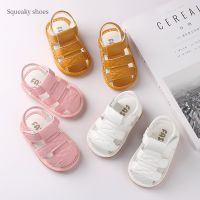 【hot】！ Newborn Shoes Non-slip Toddler Baby Boy Children Sandals Soft Bottom Sandal Squeaky