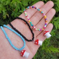 Bohemian Women 39;s Multicolor Beads Handmade Necklaces For Women Boho Fashion Glass Mushroom Pendant Necklace Ladies Jewelry Gift