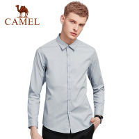 Cameljeans เสื้อเชิ้ตผู้ชายทางการแฟชั่นธุรกิจปุ่มทำงานเสื้อเชิ้ตผู้ชายแขนยาว