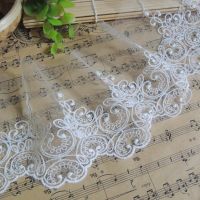 1Yard/lot Width:9.5cm White Black cotton embroidered mesh lace Garment lace trims trimmings DIY Sewing accessories Fabric  Material