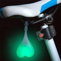 ✕☇ Bicycle Warning Light Color Silicone Back Rear Tail Cycling LED Heart Egg Testis Lamp Decoration Safety Cycling Balls Tail Light