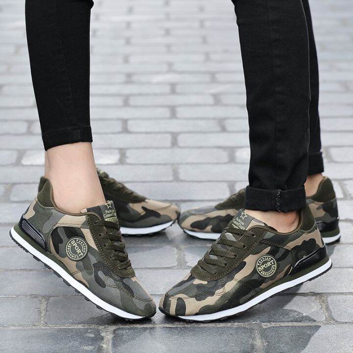 ขายดีที่สุด-ioztt2023-new-canvas-shoes-men-sneakers-adult-footwear-camouflage-low-lace-up-flat-anti-skid-soft