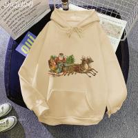 Vintage Santa And Reindeer Hoddies Men Funny Printed Harajuku Hoddie Woman Sweatshirt Cartoon Oversized Winter Sweatshirts Size Xxs-4Xl