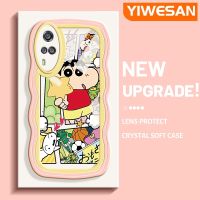 YIWESAN เคสสำหรับ VIVO Y51 2020 Y31 2021 Y51A 2021 Y53s เคสแฟชั่นลายอนิเมะดินสอสี Shin-Chan ขอบดีไซน์ใหม่เคสโทรศัพท์โปร่งใสซิลิโคนนิ่มกันกระแทกป้องกันเลนส์กล้องเคสใส