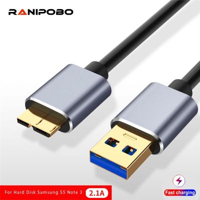 Kabel Data pengisian cepat kabel USB 3.0 ekstensi USB 3.0 Pria Ke mikro B Male kabel Data eksternal keras untuk Samsung Note 3 S5