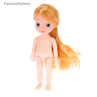 แฟคทอร์ลูเทต?1ชิ้น1/12 17Cm มินิน่ารัก3D ตาโตผมสีน้ำตาลบลอนด์ DIY สำหรับสาวๆบ้านเปลือย