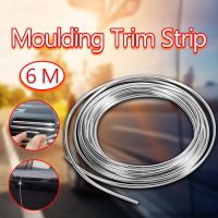 6M Chrome Moulding Trim Strip Car Door Edge Scratch Guard Protector Cover Strip Roll Universal Decorative Line Auto Accessorie