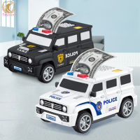 SWAT Car Model Piggy Bank Fingerprint Password Atm Cash Coin Can Auto Scroll Paper Money Saving Box Children Toys