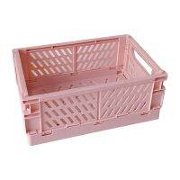 SEL♡ Collapsible Crate Plastic Folding Storage Box Basket Utility Cosmetic Container