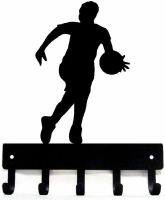 Basketball Player Sport - Key Hooks Holder - Small 6 inch Wide Picture Hangers Hooks