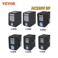 ERTU ใหม่ VEVOR VFD อินเวอร์เตอร์ไดรฟ์ความถี่ตัวแปร1.5/2.2/3.0/4.0/5.5/7.5KW AC 220V 3P มอเตอร์ตัวควบคุมความเร็วสำหรับขายดี CNC