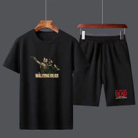 The Walking Dead Cotton Men S T-Shirt Shorts Set Breathable Casual T Shirt Running Set Boys Harajuku Male Streetwear Tops