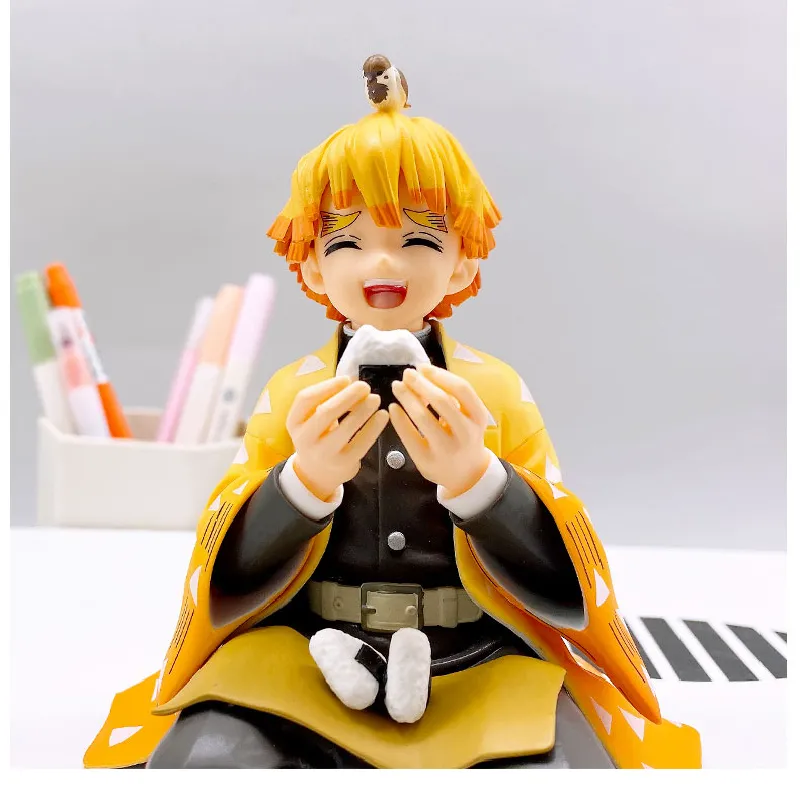 12CM Anime Figure Demon Slayer Kamado Nezuko Kamado Tanjirou Agatsuma Zenitsu  Onigiri Sitting Model Cute Toy PVC Children's Gift Awith box