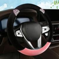 Steering Wheel Cushion Useful Cute Interior Winter Velvet Steering Wheel Cover Elastic Steering Wheel Case