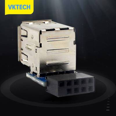 Vktech อะแดปเตอร์ตัวเมียเข้ากันได้กับเดสก์ท็อปแปลง USB2.0อะแดปเตอร์ส่วนหัวของแผงวงจรคอมพิวเตอร์9ขา/10P อุปกรณ์เสริมเมนบอร์ดตั้งโต๊ะ
