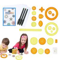 Drawing Template Set 28pcs/set Geometric Kaleidoscope Kit Spiral Drawing Stationery Kit For Primary School Students Rulers  Stencils