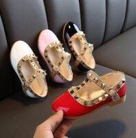 GanGdun Toddler Little Kid Baby Girl Studded T-Strap Flat Shoes for Child