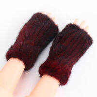 ใหม่ผู้หญิงถุงมือขนสัตว์ฤดูหนาวธรรมชาติ Mink Fur Mittens สำหรับสุภาพสตรียี่ห้อยืดหยุ่นถักธรรมชาติ Mink Fur ถุงมือคุณภาพสูง