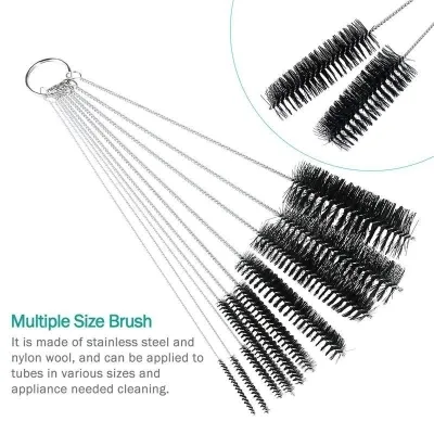 【CC】▨  10pcs/set  Multifunctional Household Bottle Brushes Cleaner Glass Washing Tube Cleaning Set