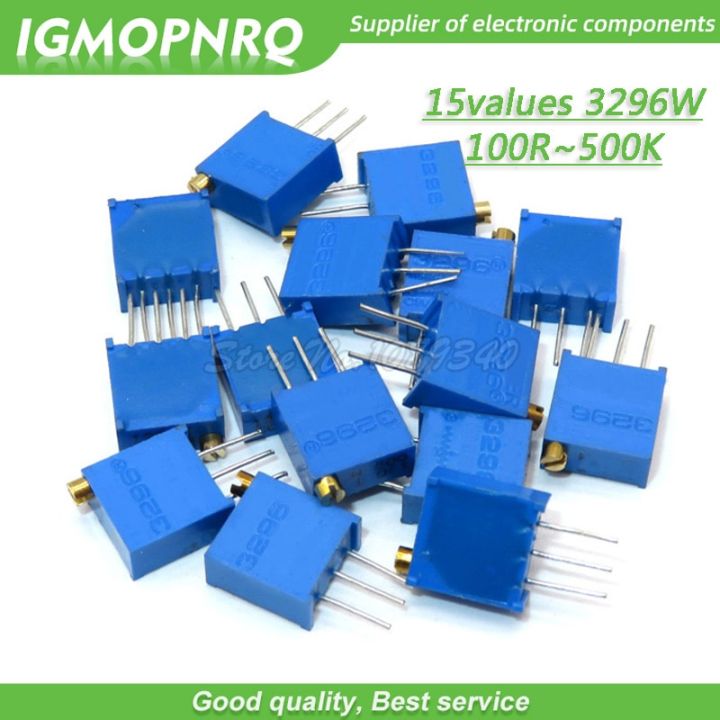 15values 15PCS 3296W Potentiometers Kit 3296W 1 103LF 101 102 103 104 105 201 202 203 204 205 500 501 502 503 504 each 1pcs