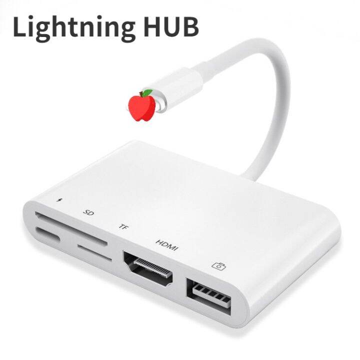 Lightning hub Lightning converter Lightning adapter with RJ45 HDMI USB