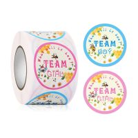 500Pcs Bee Theme เพศเปิดเผยสติกเกอร์ปาร์ตี้เกมสติกเกอร์ทีม Boy &amp; Team Girl ป้ายสติกเกอร์ Baby Shower Party Game