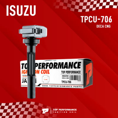 TOP PERFORMANCE ( ประกัน 3 เดือน ) คอยล์จุดระเบิด ISUZU DECA CNG NKR 4HF1 ตรงรุ่น - TPCU-706 - MADE IN JAPAN - คอยล์หัวเทียน คอยล์ไฟ อีซูซุ เดก้า สิบล้อ หกล้อ รถบรรทุก 8-9709684-0