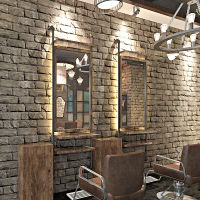 Salon Stereo 3D วอลล์เปเปอร์ลายอิฐ R Nostalgic Fashion Salon Background Wall Barber Shop Brick Wallpaper